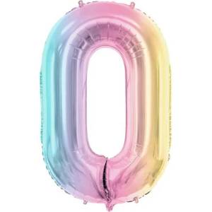Party Deco Фолиев Балон Цифри Пастелна Дъга 86 см - 0 (fb1m-0-000p)