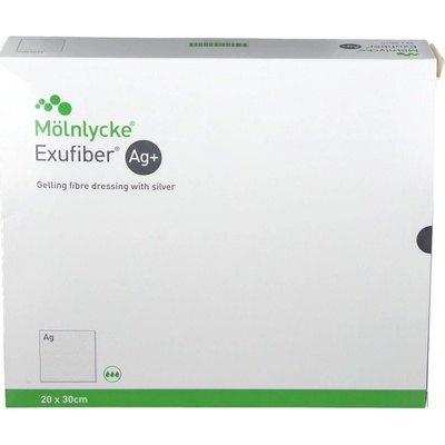 Exufiber Ag+ 20 x 30 cm krytie na rany hydrovláknité, so striebrom, 5 ks