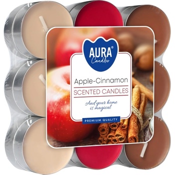 BISPOL Ароматни чаени свещи Bispol Aura - Apple-Cinnamon, 18 броя (p15-18-87)