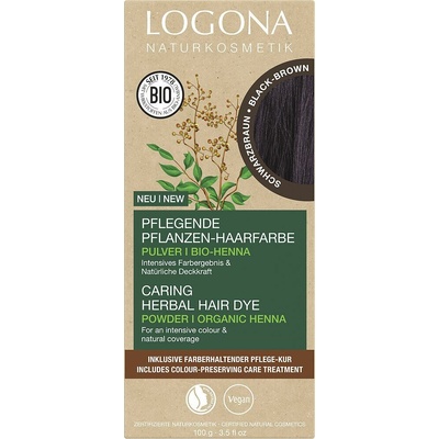 Logona Barva na vlasy prášek ČERNOHNĚDÁ ECO VEGAN 100 g