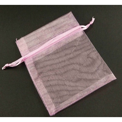 Darčekové vrecká z organzy - viac farieb - rozmer 8,5 cm x 11,5 cm Ružová
