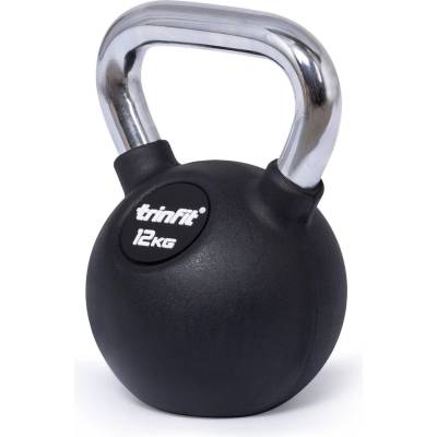 TRINFIT Kettlebell kov guma s chrom madlem 12 kg