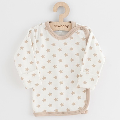 New Baby Dojčenská Košieľka Classic II béžová s hviezdičkami