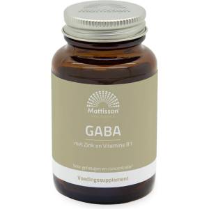 Mattisson Healthstyle Стрес и добро настроение - ГАБА 1000 mg + Цинк и Витамин В1, 60 таблетки (MT2504)