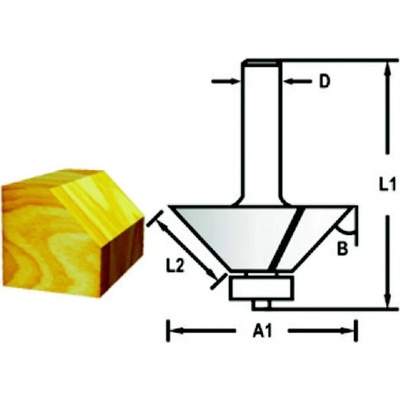 Fazetová/hranová fréza s ložiskem stopka 6mm, 25,4x11x51mm, Makita D-48658