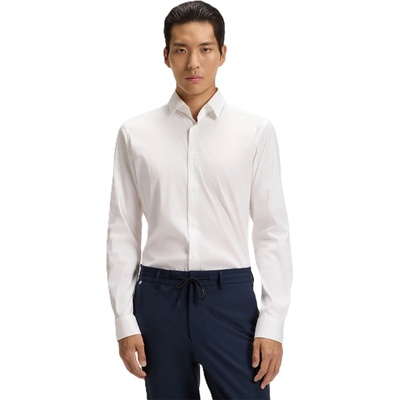 HUGO BOSS Риза с дълъг ръкав Boss Men's P Ray S Kent Long Sleeve Oxford Shirt - White