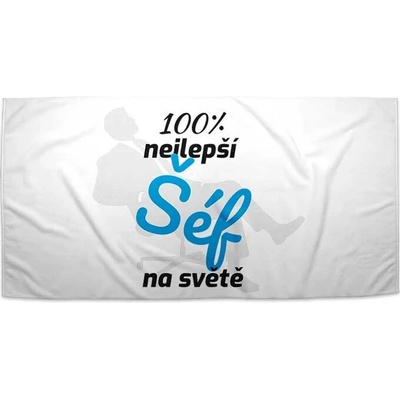 SABLIO Ručník - 100% nejlepší šéf na světě 50x100 cm
