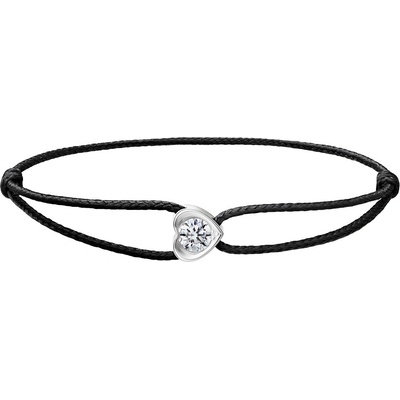 Tiami provázkový náramek Pure Love z bílého zlata s diamantem černý BPVW22312