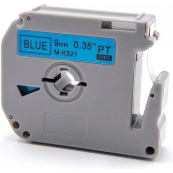 Pro Brother Brother MK-521, 9mm x 8m, черен печат / син фон, съвместима лента (MK521)