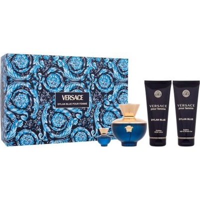 Versace Pour Femme Dylan Blue подаръчен комплект: EDP 100 ml + EDP 5 ml + лосион за тяло 100 ml + душ гел 100 ml за жени