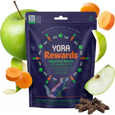 YORA Rewards hmyz s jablkom a mrkvou 100 g