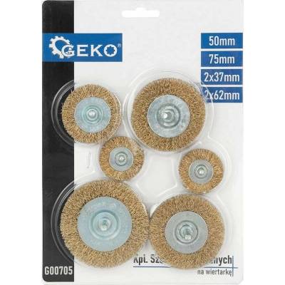 Sada drátěných kartáčů pro vrtačku, 6 ks – Geko G00705