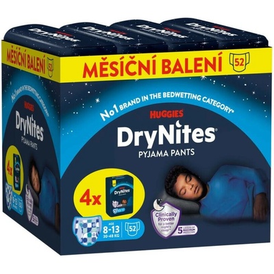 DryNites pro chlapce JUMBO box 8-13 let / 30-48kg / 4x13ks