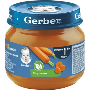 Nestle Пюре от моркови Nestle GERBER - Моето първо пюре, 80 g (12500901) - baby