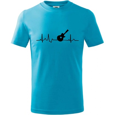 EKG akustická gitara tričko detské svetlý tyrkys