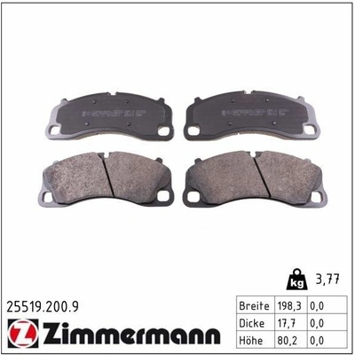Sada brzdových platničiek kotúčovej brzdy ZIMMERMANN 25519.200.9