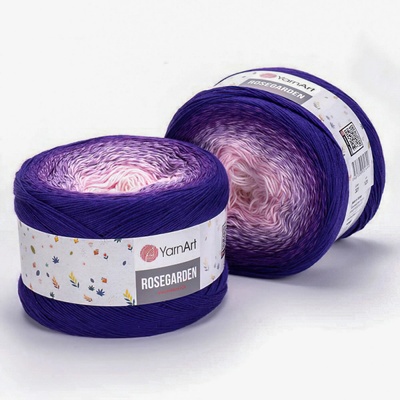 YarnArt Pletací příze ROSEGARDEN 321 fialovo-růžová, melírovaná (duhová), efektní, 250g/1000m