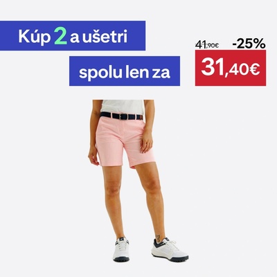 Inesis dámske golfové chino šortky MW500 ružové