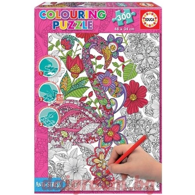 Educa Пъзел за оцветяване educa 18474 - 300 части - Фламинго (edu18474)