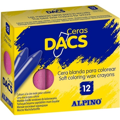 Alpino Balenie 12 voskoviek DACs ružová