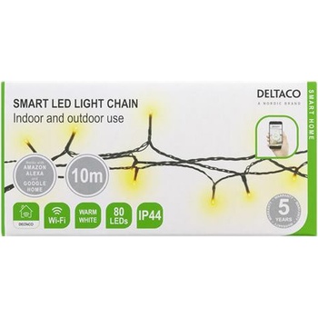 DELTACO SMART SHLW10MWiFi Vianočné osvetlenie reťaz10mIP44RGB