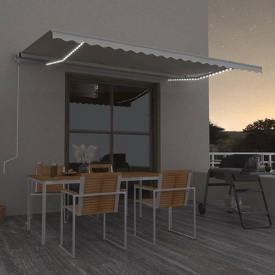 VidaXL Automatická markýza LED a senzor větru 500 x 300 cm krémová