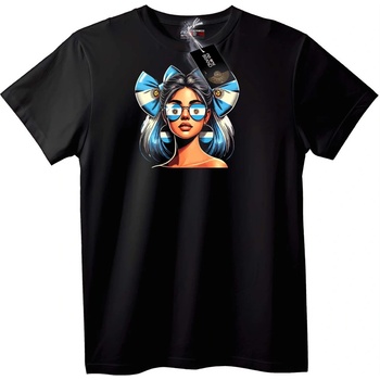 NOONEBRAND Тениска Момиче с флага на Аржентина - 2XL, Black
