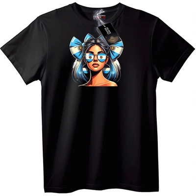 NOONEBRAND Тениска Момиче с флага на Аржентина - 2XL, Black