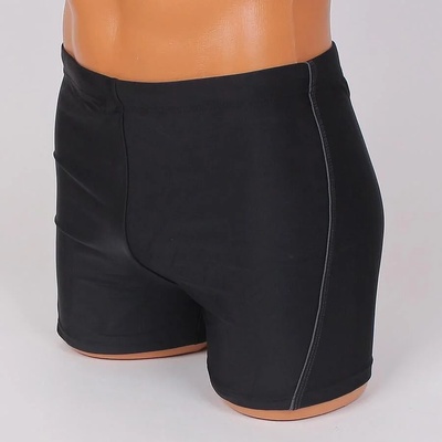 Мъжки бански боксер в черно с тънка сива лента