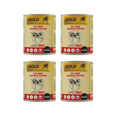 IRONpet Gold Dog Hovězí krájená svalovina 4 x 800 g
