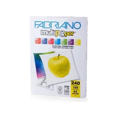 Fabriano Копирен картон Fabriano Multipaper, A3, 420 x 297 мм, 230 m, 240 g/m2, Гланц, 150 листа, 1505100181