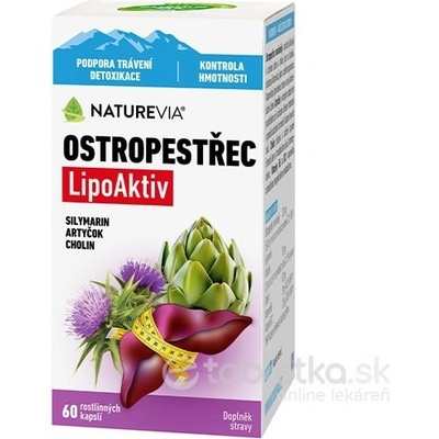 NatureVia Pestrec mariánsky LipoAktiv 60 kapsúl