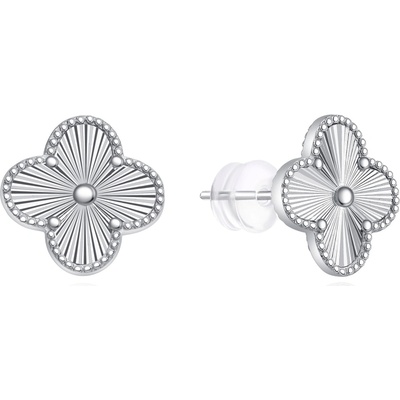 Moiss strieborné kôstkové náušnice štvorlístok E0004882