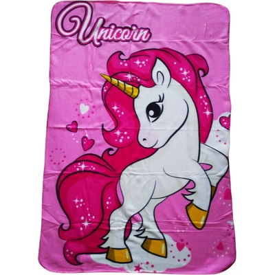 Mister License Dětská deka UNICORN JEDNOROŽEC růžová polar