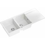 Quadron Вградена композитна мивка Quadron Evan 121 бяла - неръждаема стомана 116x50 см (HQE11650U1_BS_P2O) Мивка за вграждане