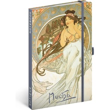 Notique Notes Alfons Mucha Hudba linkovaný 13 x 21 cm