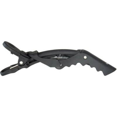 Gumové pružné klipsy do vlasov Hairway - 11,5 cm, čierne - 6 ks (42030)