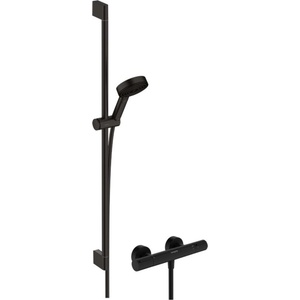 Hansgrohe Pulsify Select S - Душ комплект с термостат, 3 струи, EcoSmart, черен мат 24271670 (24271670)