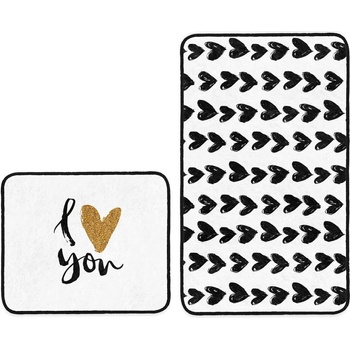 Mila Home Бели/черни килими за баня в комплект 2 бр. 60x100 cm - Mila Home (Bathmat-2li-Set46)