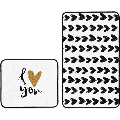 Mila Home Бели/черни килими за баня в комплект 2 бр. 60x100 cm - Mila Home (Bathmat-2li-Set46)