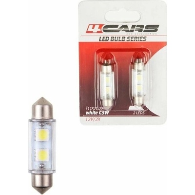 4Cars 92612 Festoon SMD 12V 2LED C5W T11x39 mm bílá 2ks