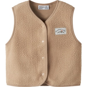 NAME IT Детски поларен елек Name it Kid's Owe Slim Teddy Vest Fleece vest - Sesame - размер 104 (EU) (703-7821-0113)