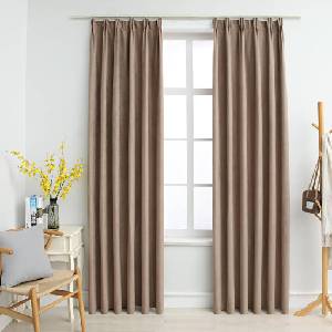 Pure Line Home Плътни завеси в цвят таупе с перделък, 2 бр. , 140 x 175 см - zalegloto - 53,00 лв