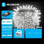 Aigostar - LED външен гирлянд 300 LED/8 режима 33 м IP44 студена бяла светлина (AI1385)
