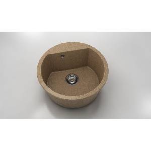FAT Кръгла мивка Vanguard 223, Granicite, 810 Cinnamon, с включен сифон - bogdanmebel Мивка за вграждане