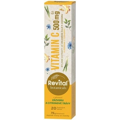 Revital Botanicals Vitamín C 500 mg s príchuťou zázvoru a citrónovej trávy 20 šumivých tabliet