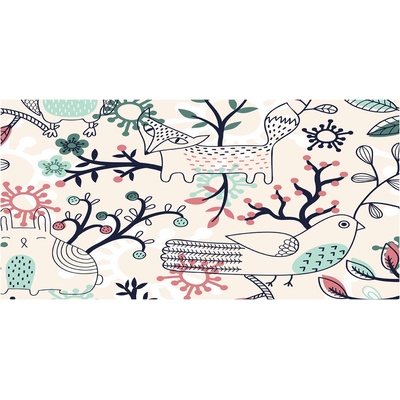 Fotoobraz na skle Zvieratá a kvety 100x50 cm