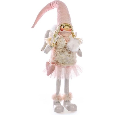 MagicHome Dekorácia Vianoce Anjel ružový 28 cm