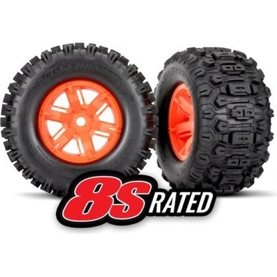 Traxxas колело 4.3/5.7", диск оранжев, гума Sledgehammer (чифт)