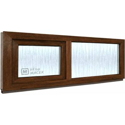 Kömmerling 70 Ad Fix/S 1800 X 500 mm Tmavý Dub/Bílá jednostranně Sklo Ornamentální kůra čirá Neotevíratelné